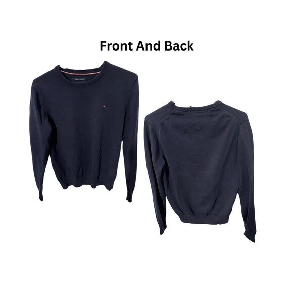Medium Men's Navy Blue Tommy Hilfiger Knit Sweater - Picture 2 of 4